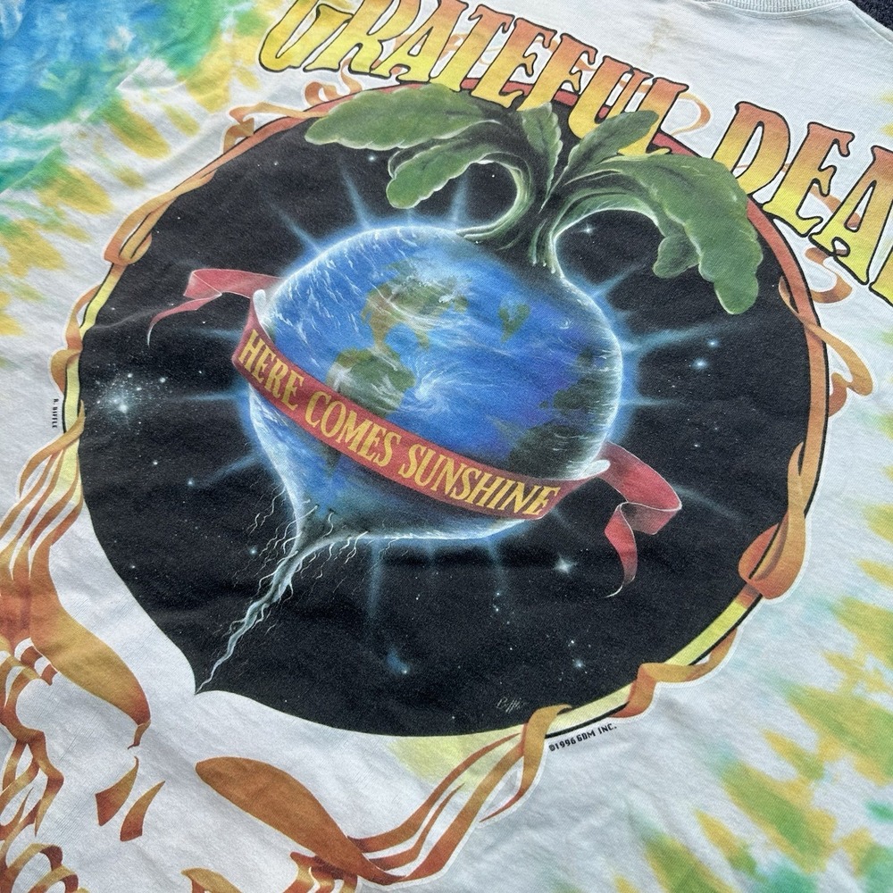 VTG 1996 Grateful Dead Let It Grow Tie Dye Concert T Shirt Mens Xl Liquid Blue - Picture 6 of 9